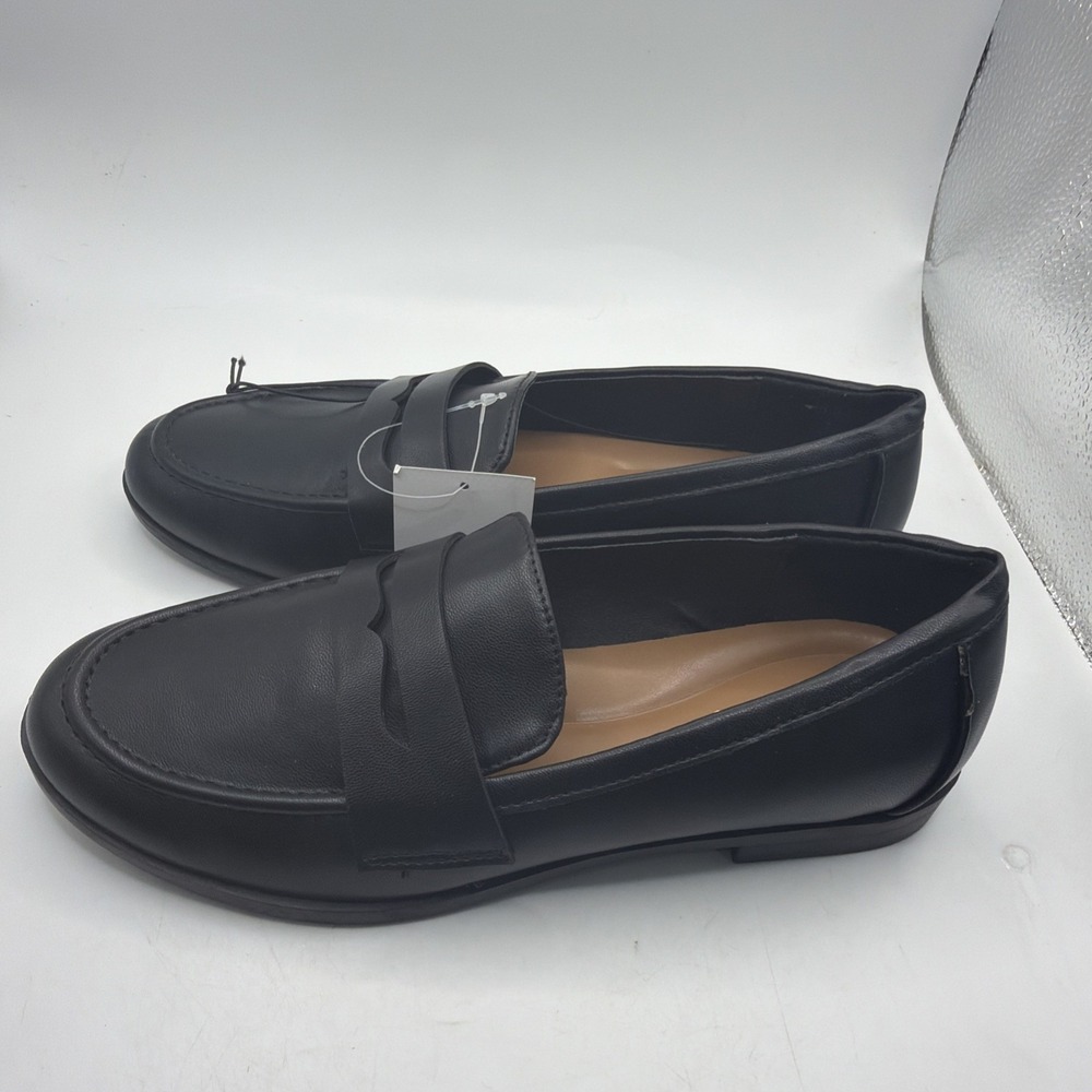 Kensie Women's Gitty Cognak Penny Loafer Black Padded Footbed Size 7